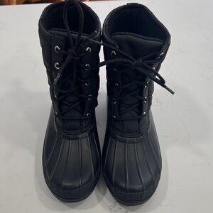 Black Sperry Women's Lace-Up Boots